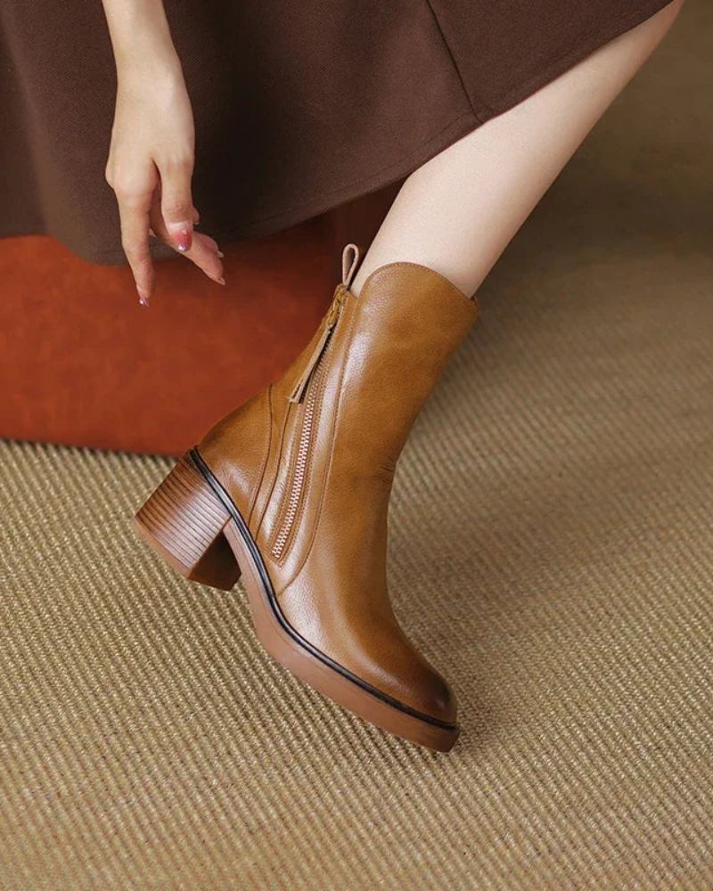 Gala - botas de cuero negras, elegantes y cómodas