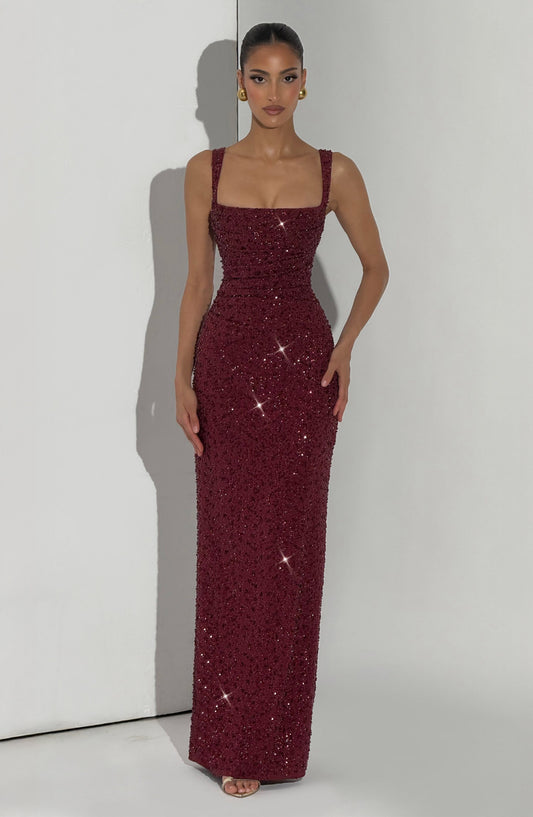 Rosa - Maxidress con Scollo Quadrato