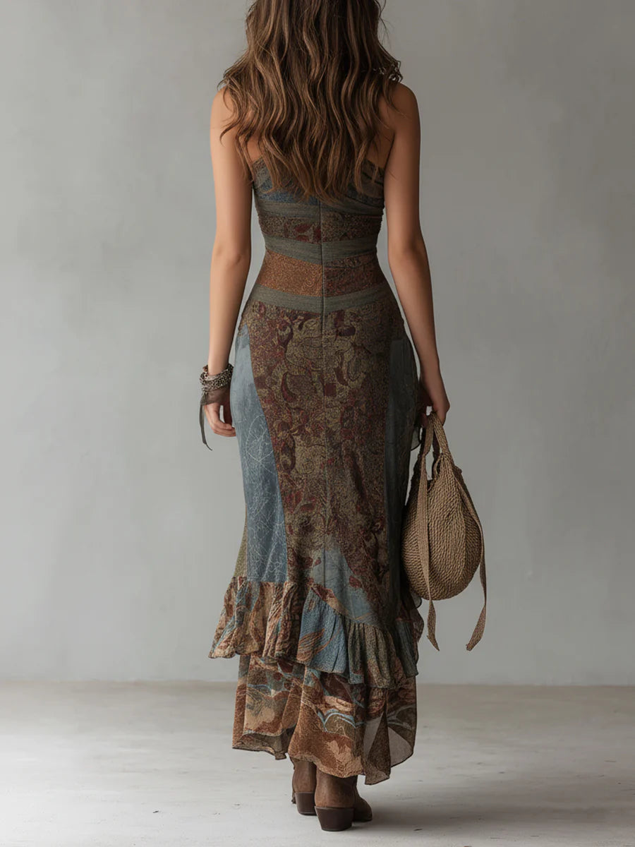 Elena - Vestido largo asimétrico