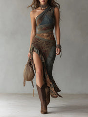 Elena - Vestido largo asimétrico