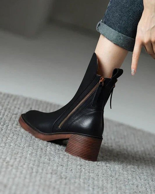 Gala - botas de cuero negras, elegantes y cómodas