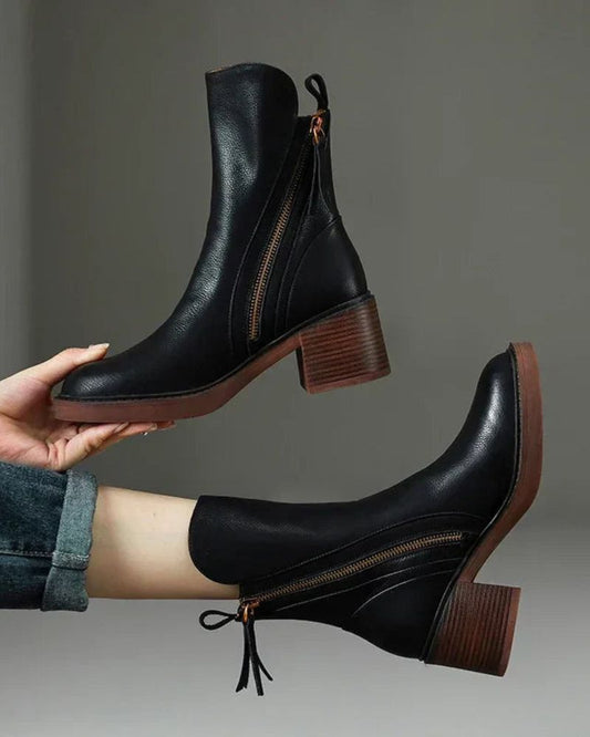 Gala - botas de cuero negras, elegantes y cómodas