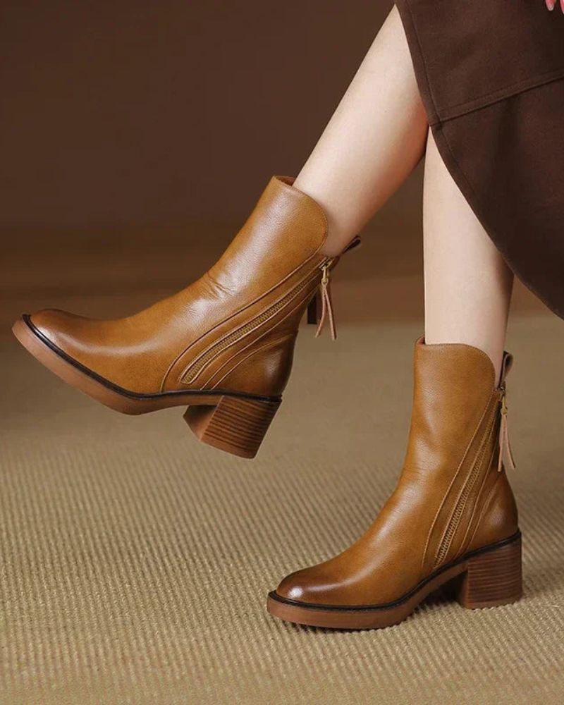 Gala - botas de cuero negras, elegantes y cómodas
