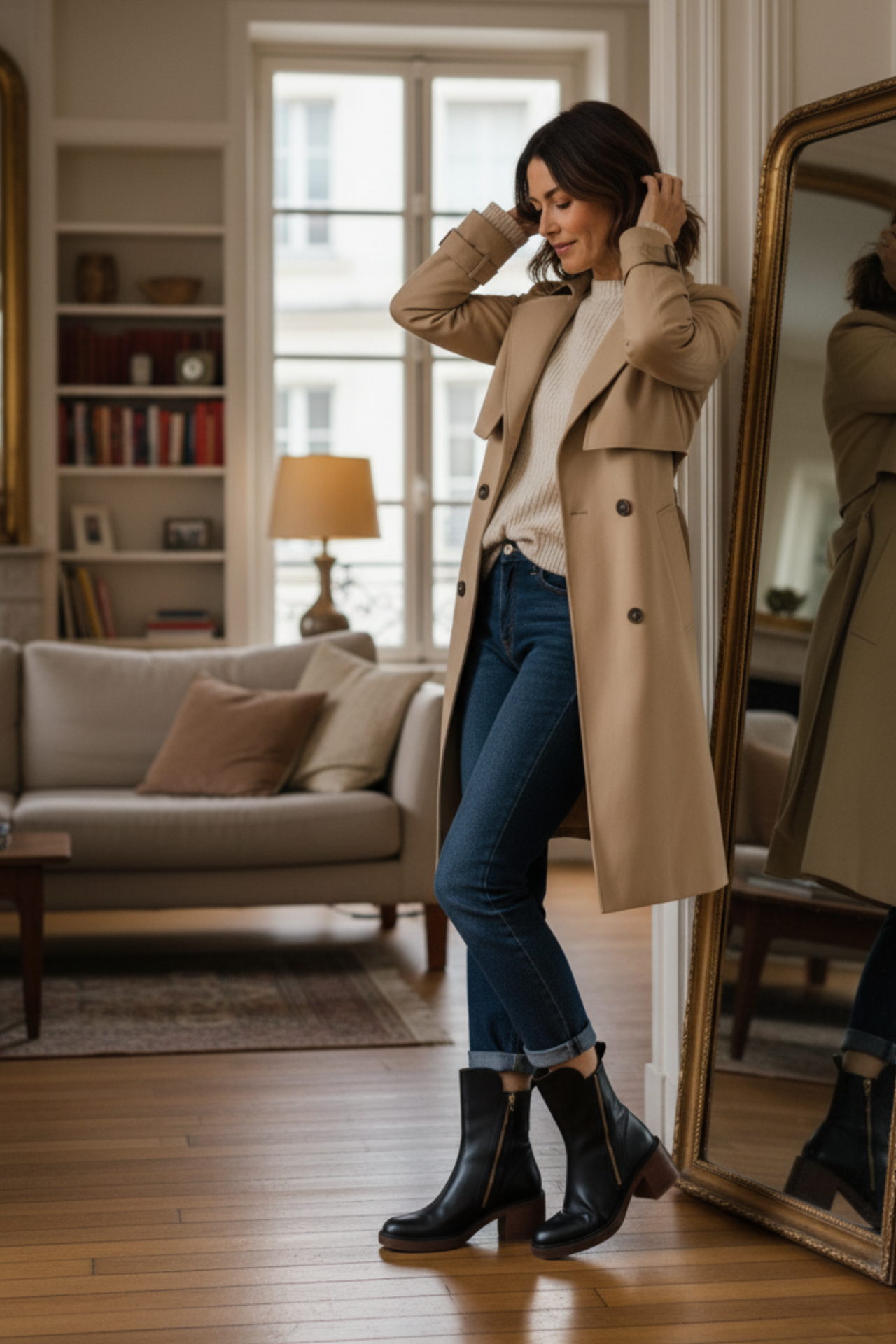 Gala - botas de cuero negras, elegantes y cómodas