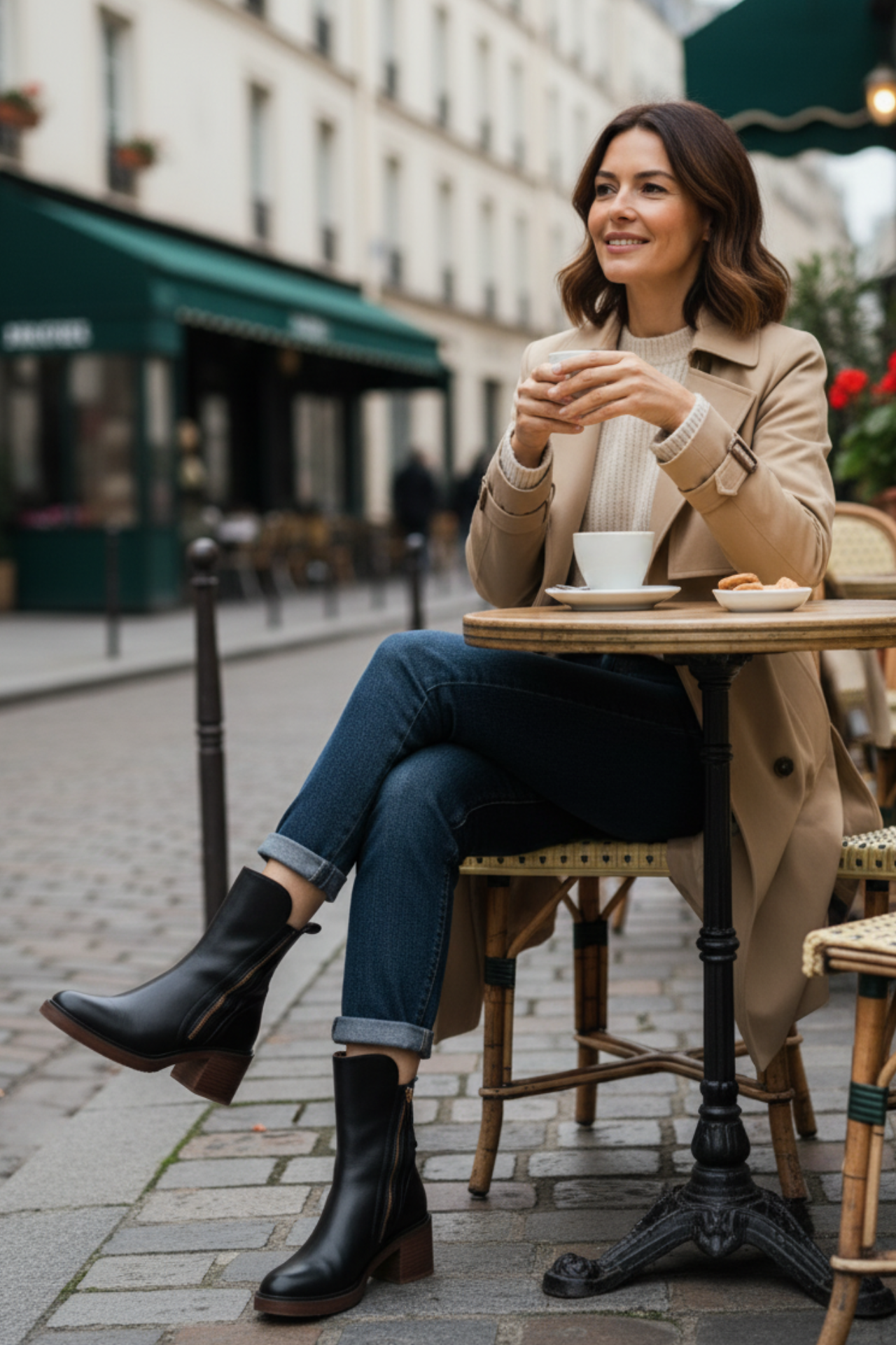 Gala - botas de cuero negras, elegantes y cómodas