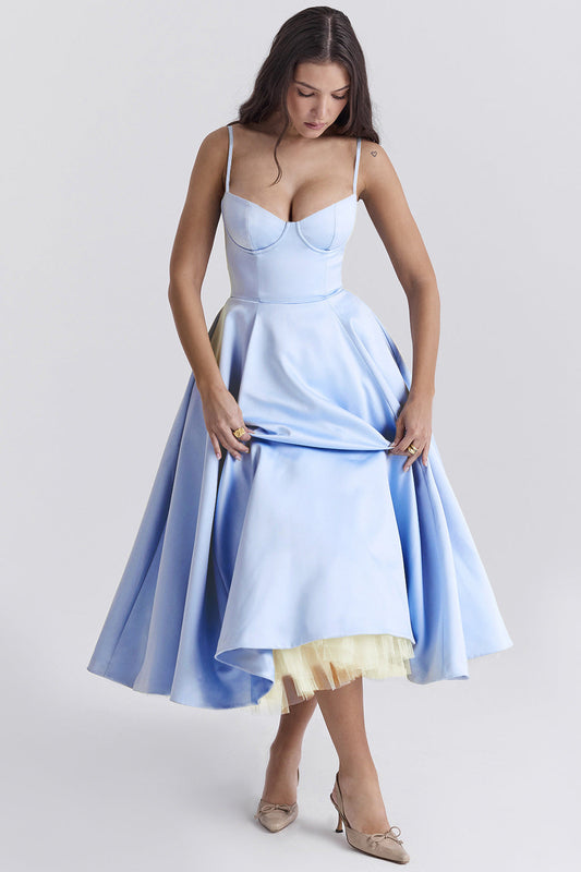 Valeria - Vestido midi romántico de verano