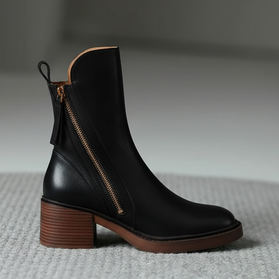 Gala - botas de cuero negras, elegantes y cómodas