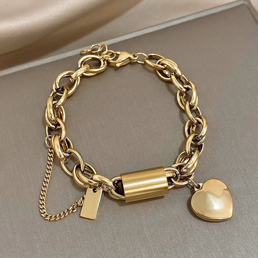 Pulsera en forma de corazón | Oro