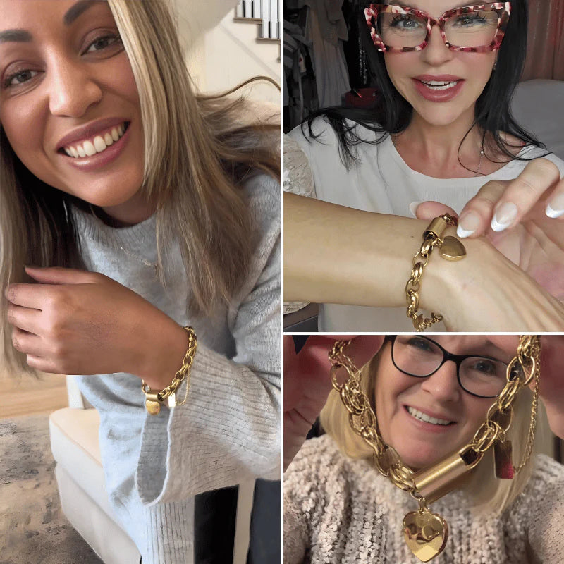 Pulsera en forma de corazón | Oro