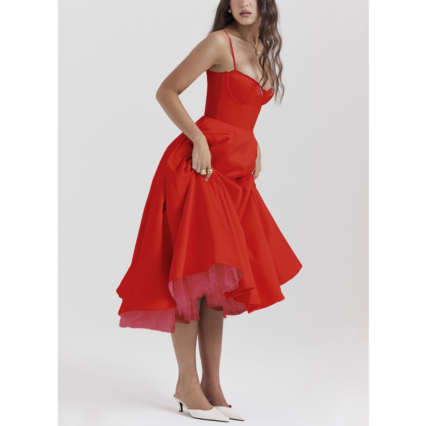 Valeria - Vestido midi romántico de verano