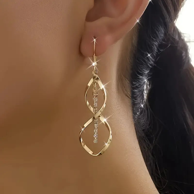 Pendientes en forma de espiral de estallido solar - Oro