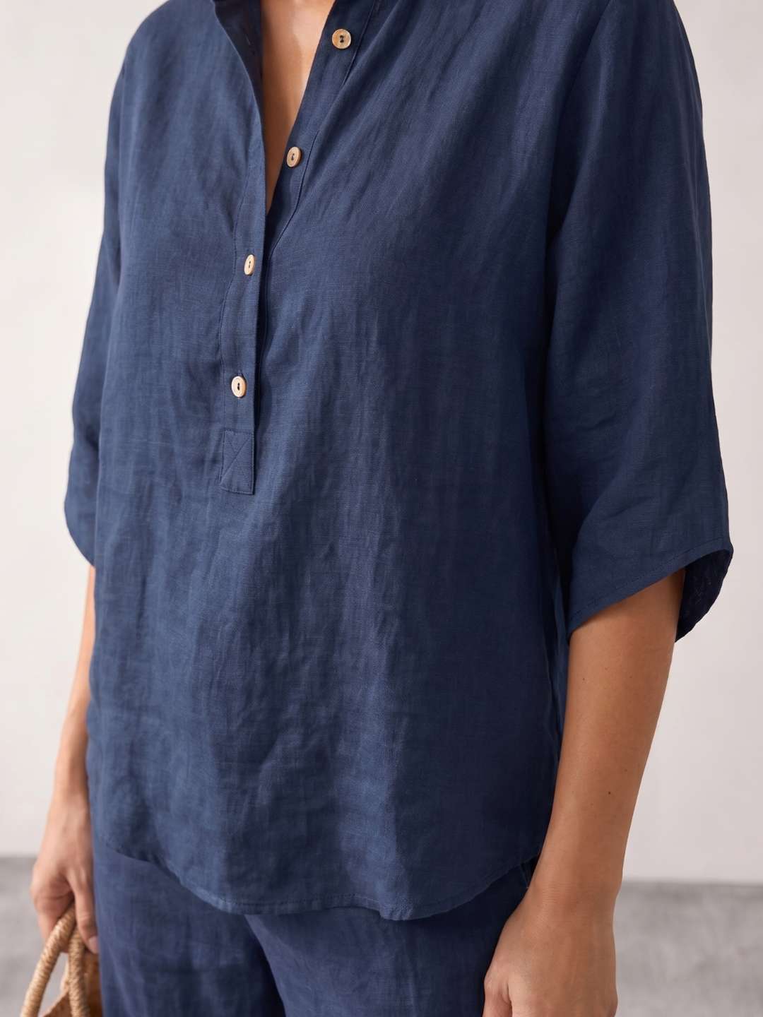 GLORIA | Conjunto de lino con mangas murciélago y pantalón ancho