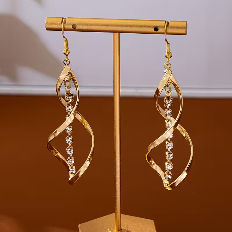 Pendientes en forma de espiral de estallido solar - Oro