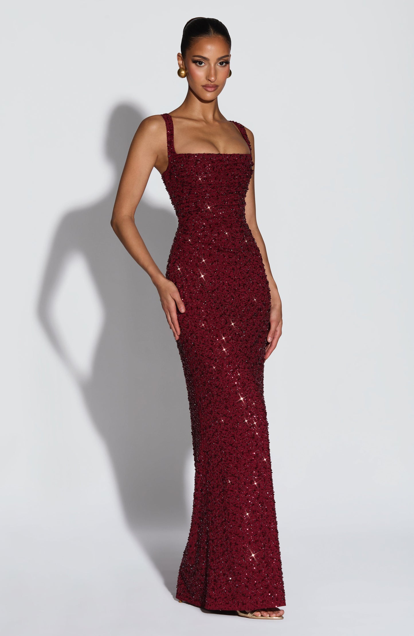 Rosa - Maxidress con Scollo Quadrato