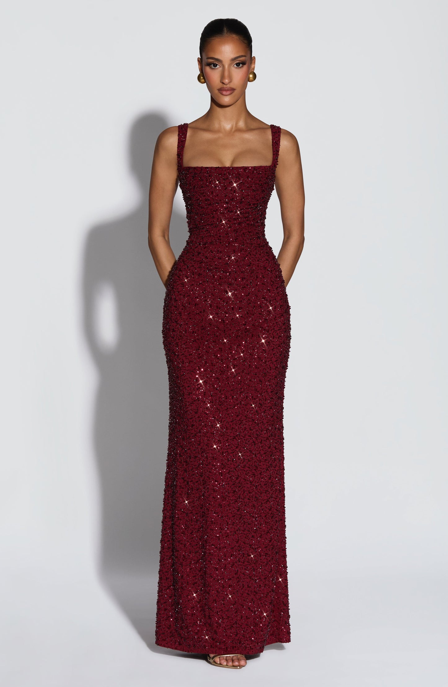 Rosa - Maxidress con Scollo Quadrato