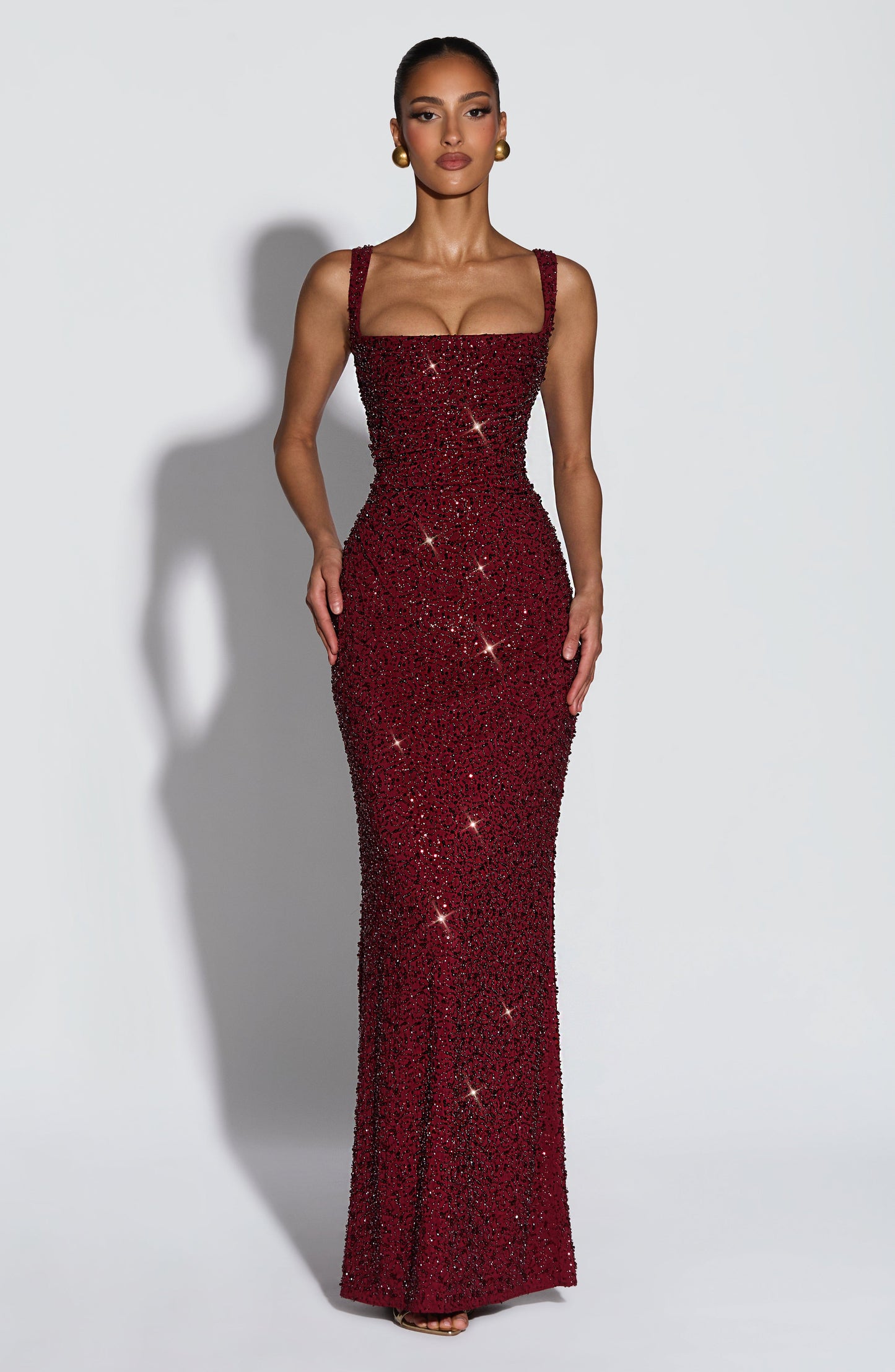 Rosa - Maxidress con Scollo Quadrato