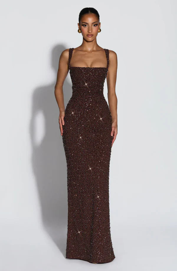 Rosa - Maxidress con Scollo Quadrato