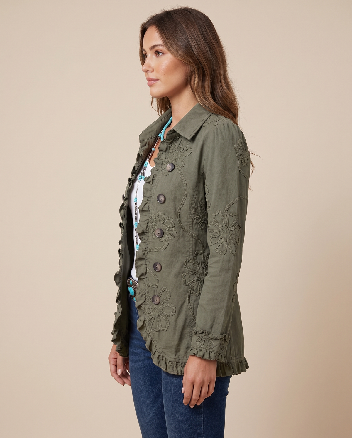 Ascensión | Chaqueta Bordada con Volantes