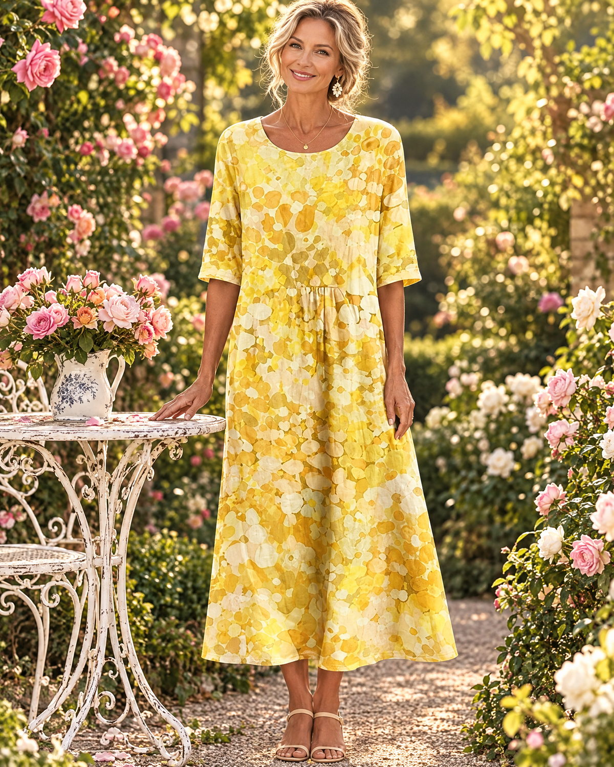 Amanda Vestido Floral - Amarillo - nueva 1